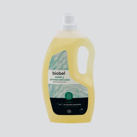 Detergente con jabón de aceite de coco para bebés y prendas delicadas