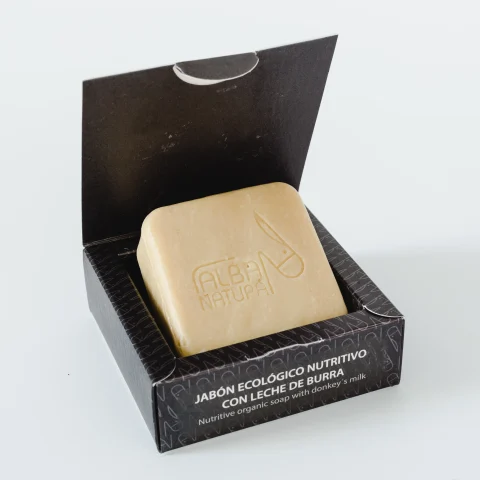 Jabón Sólido Facial Piel Atópica con Leche de Burra, Aceite de Oliva, Aceite Coco y Manteca de Karité