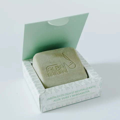 Jabón Sólido Facial Leche de Burra Piel Grasa con Aloe Vera y Bergamota