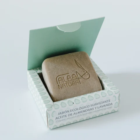 Jabón Sólido Facial Piel Sensible con Leche de Burra, Almendras Dulces y Lavanda